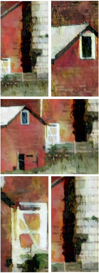 Add a bit of warm color to your walls. Download any or all of six different 8x10 digital almost-abstract paintings and print them from your computer.
