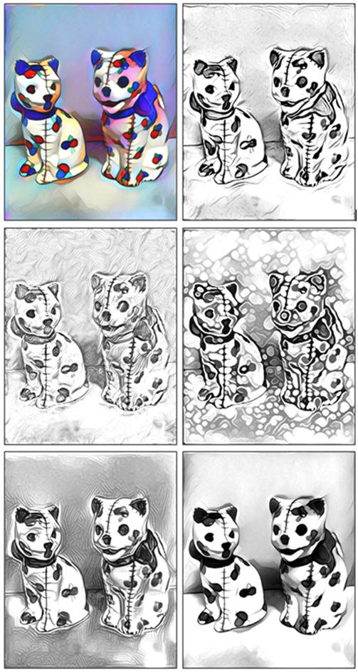 Five free coloring pages: Salt and Pepper Cats, by Don Berg at TodaysArts.net