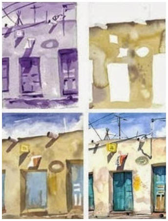 Simplify your Watercolor Paintings - Learn which elements to leave out to improve your compositions and to create the illusion of space in this free, layer by layer watercolor demonstration by Tom Hoffman at DanielSmith.com